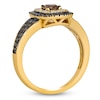 Thumbnail Image 2 of Le Vian Chocolate Diamond Double Halo Ring 1-1/6 ct tw 14K Honey Gold
