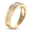 Thumbnail Image 2 of Men's Certified Baguette & Round-Cut Diamond Wedding Band 1/2 ct tw 14K Yellow Gold