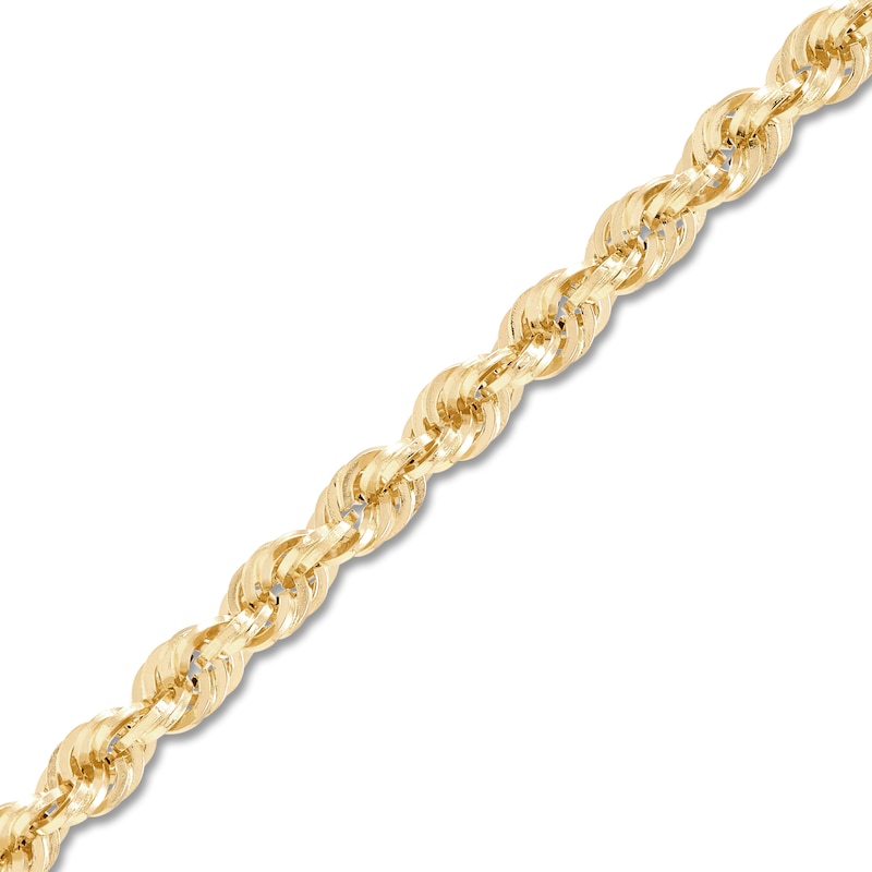 Main Image 2 of Glitter Rope Chain 4.5mm Semi-Solid 10K Yellow Gold 20"