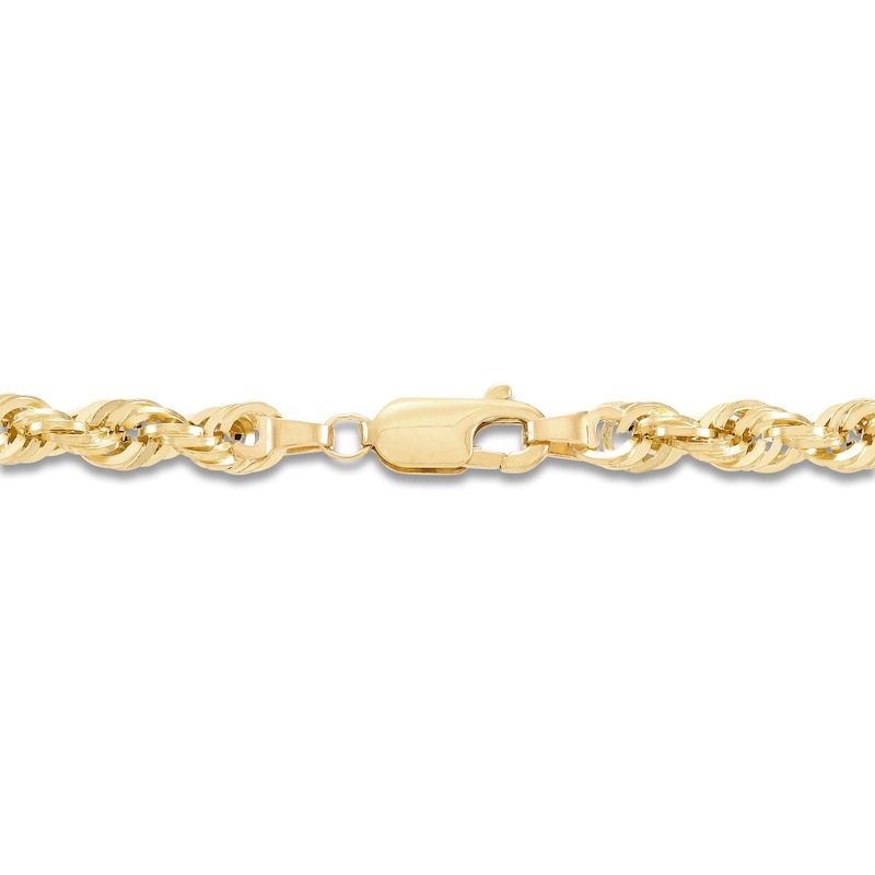 Main Image 3 of Glitter Rope Chain 4.5mm Semi-Solid 10K Yellow Gold 20"