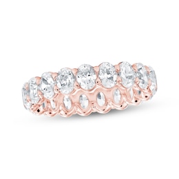 Oval-Cut Lab-Grown Diamond Eternity Band 3 to 4 ct tw 14K Rose Gold
