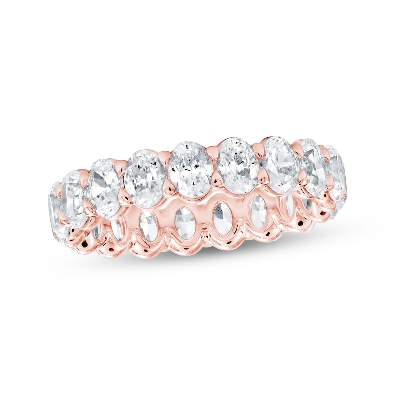 Main Image 1 of Oval-Cut Lab-Grown Diamond Eternity Band 3 to 4 ct tw 14K Rose Gold