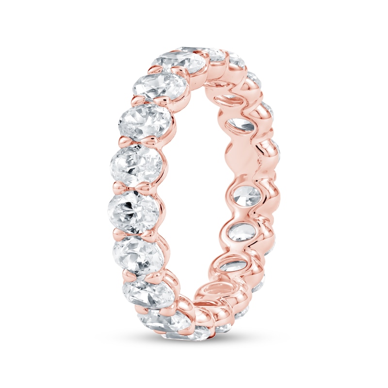Main Image 2 of Oval-Cut Lab-Grown Diamond Eternity Band 3 to 4 ct tw 14K Rose Gold