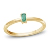 Thumbnail Image 1 of Baguette-Cut Natural Emerald Solitaire Stackable Ring 10K Yellow Gold
