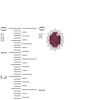 Thumbnail Image 3 of Oval-Cut Certified Ruby & Diamond Starburst Halo Stud Earrings 1/4 ct tw 14K White Gold
