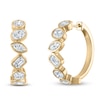 Thumbnail Image 2 of Jared Signature Bezel-Set Multi-Shape Lab-Grown Diamond Hoop Earrings 3 ct tw 14K Yellow Gold