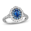 Thumbnail Image 1 of Le Vian Oval-Cut Natural Blue & White Sapphire Ring 14K Vanilla Gold