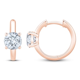 Jared Signature Certified Round-Cut Lab-Grown Diamond Solitaire Hoop Earrings 3 ct tw 14K Rose Gold (VS2/F)