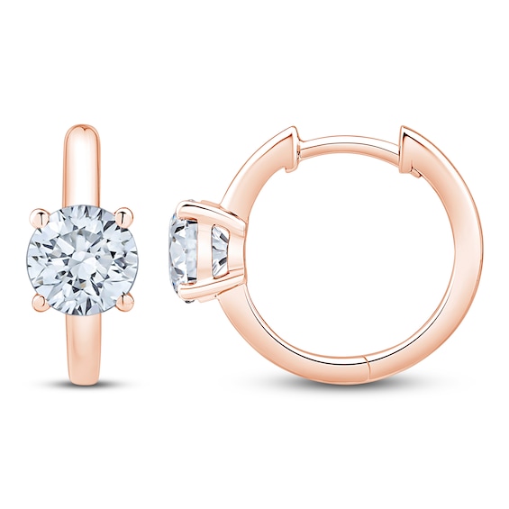 Jared Signature Certified Round-Cut Lab-Grown Diamond Solitaire Hoop Earrings 3 ct tw 14K Rose Gold (VS2/F)