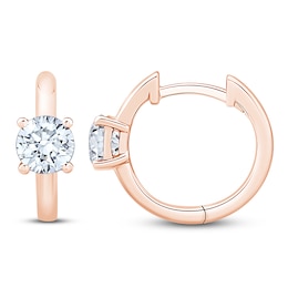 Jared Signature Certified Round-Cut Lab-Grown Diamond Solitaire Hoop Earrings 1 ct tw 14K Rose Gold (VS2/F)