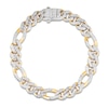 Thumbnail Image 1 of Men's Solid Diamond-Cut Figaro Chain Bracelet 14K Yellow Gold 8.25" 9.5mm