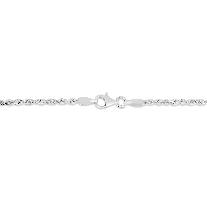 Main Image 2 of Solid Diamond-Cut Rope Chain Necklace 14K White Gold 18" 2.0mm