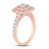 Thumbnail Image 2 of Diamond Halo Engagement Ring 1-1/2 ct tw Princess/Round 14K Rose Gold