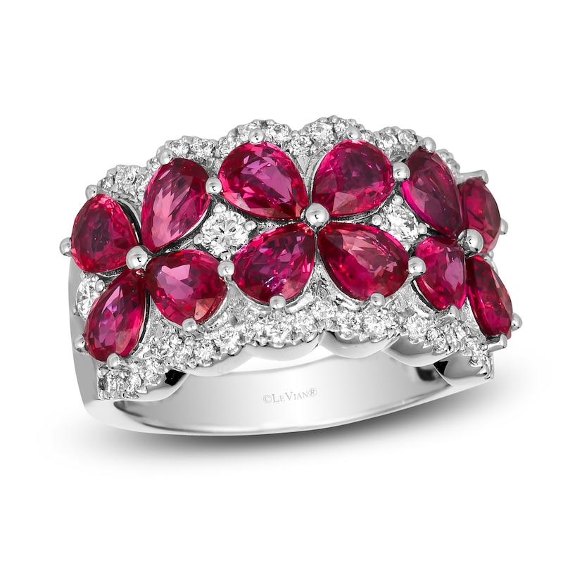 Le Vian Natural Ruby Ring 1/2 ct tw Diamonds Platinum