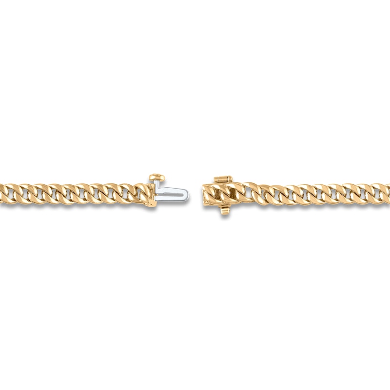 Main Image 3 of Diamond Cuban Bracelet 1/2 ct tw Round 14K Yellow Gold 7.5"