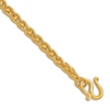 Thumbnail Image 3 of High-Polish Wheat Chain Bracelet 24K Yellow Gold 8" 5.2mm