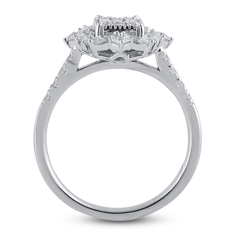 Main Image 2 of Baguette, Princess, Round & Marquise-Cut Diamond Ring 1 ct tw 14K White Gold