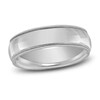 Thumbnail Image 1 of Milgrain Beveled Wedding Band Platinum 7mm