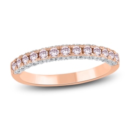 Pink & White Diamond Ring 3/4 ct tw 14K Rose Gold
