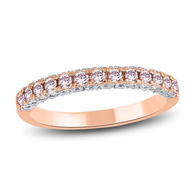 Main Image 1 of Pink & White Diamond Ring 3/4 ct tw 14K Rose Gold
