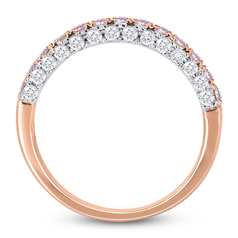 Main Image 2 of Pink & White Diamond Ring 3/4 ct tw 14K Rose Gold