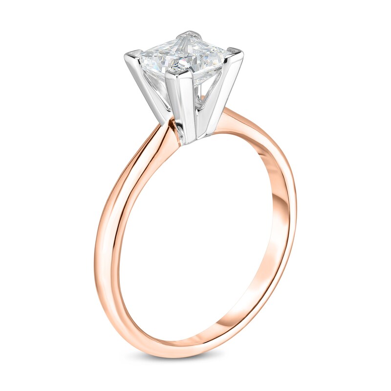 Main Image 2 of Diamond Solitaire Engagement Ring 5/8 ct tw Princess 14K Rose Gold (I2/I)