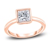 Thumbnail Image 1 of Diamond Solitaire Engagement Ring 1 ct tw Bezel-Set Princess 14K Rose Gold (I2/I)