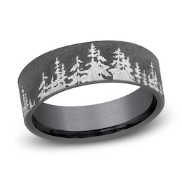 Tree Wedding Band Black Tantalum 8.0mm