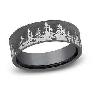 Tree Wedding Band Black Tantalum 8.0mm