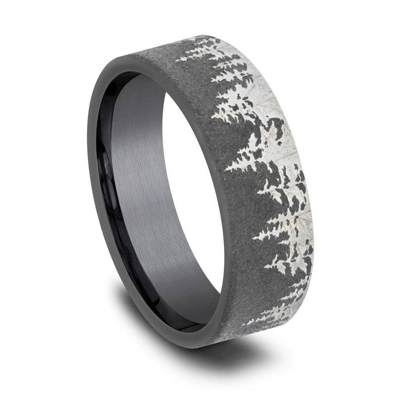 Main Image 2 of Tree Wedding Band Black Tantalum 8.0mm