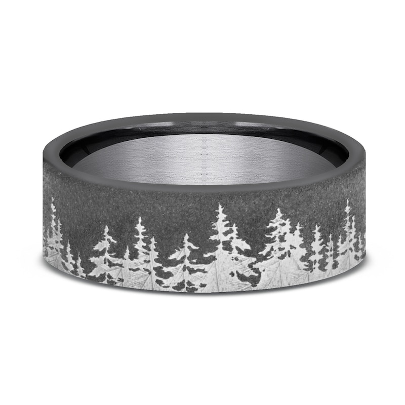 Main Image 3 of Tree Wedding Band Black Tantalum 8.0mm