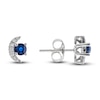 Thumbnail Image 0 of Natural Blue Sapphire Earrings 1/15 ct tw Diamonds 14K White Gold