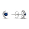 Thumbnail Image 1 of Natural Blue Sapphire Earrings 1/15 ct tw Diamonds 14K White Gold