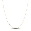 Thumbnail Image 1 of Solid Station Necklace Light Blue Enamel 14K Yellow Gold 18"