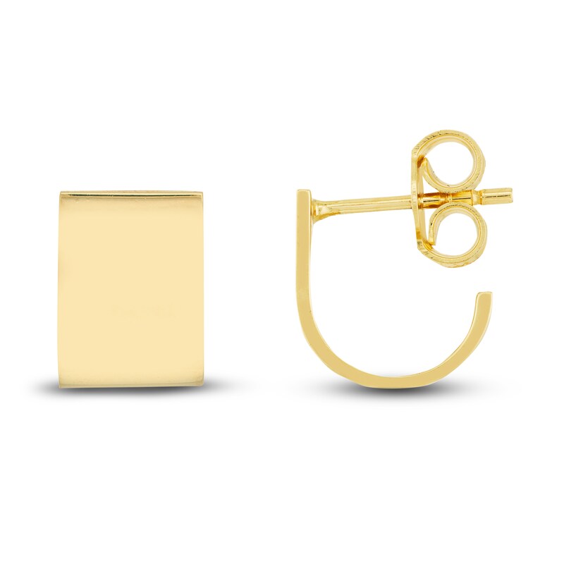 J Huggie Earrings 14K Yellow Gold