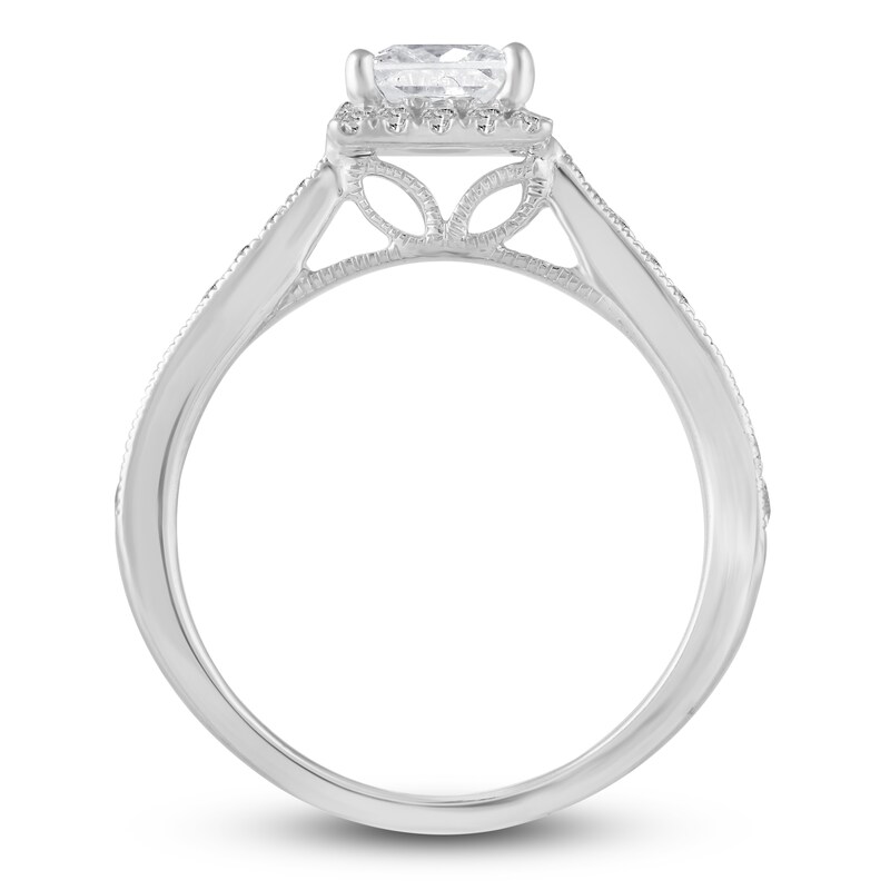 Main Image 2 of Diamond Engagement Ring 1-1/5 ct tw Princess/Round Platinum