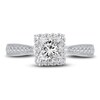 Thumbnail Image 4 of Diamond Engagement Ring 1-1/5 ct tw Princess/Round Platinum