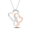 Thumbnail Image 1 of Diamond Heart Necklace 1/20 ct tw Round 10K Two-Tone Gold 18"
