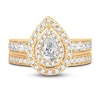 Thumbnail Image 3 of Diamond Double Halo Bridal Set 1-1/3 ct tw Round 14K Yellow Gold