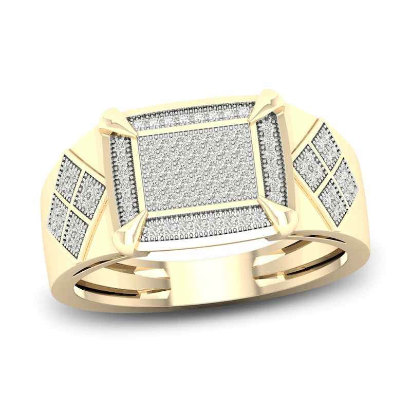 Main Image 1 of Men's Diamond Ring 1/4 ct tw Round 10K Yellow Gold