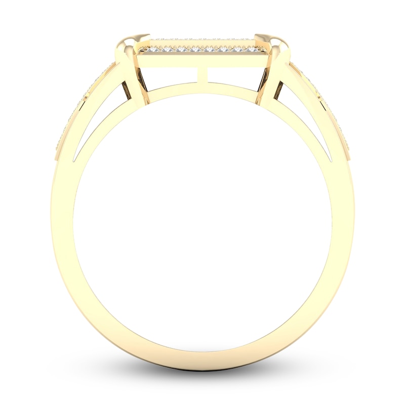 Main Image 2 of Men's Diamond Ring 1/4 ct tw Round 10K Yellow Gold