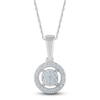 Thumbnail Image 0 of Diamond Halo Pendant Necklace 1/6 ct tw 10K White Gold