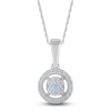 Thumbnail Image 1 of Diamond Halo Pendant Necklace 1/6 ct tw 10K White Gold