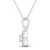 Thumbnail Image 1 of Diamond Halo Pendant Necklace 1/6 ct tw 10K White Gold