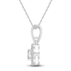 Thumbnail Image 2 of Diamond Halo Pendant Necklace 1/6 ct tw 10K White Gold