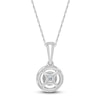 Thumbnail Image 2 of Diamond Halo Pendant Necklace 1/6 ct tw 10K White Gold