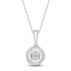 Thumbnail Image 3 of Diamond Halo Pendant Necklace 1/6 ct tw 10K White Gold