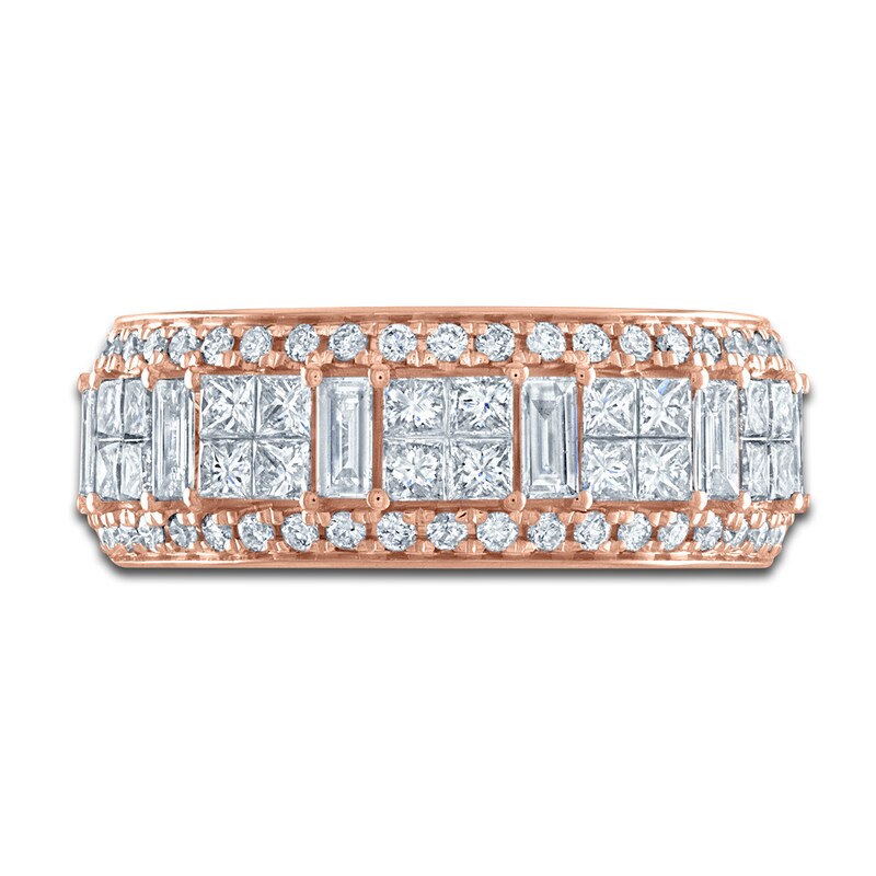 Vera Wang WISH Diamond Anniversary Band 1-1/2 ct tw Baguette/Princess/ Round 18K Rose Gold