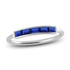 Thumbnail Image 1 of Juliette Maison Natural Blue Sapphire Baguette Bar Ring 10K White Gold