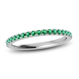 Juliette Maison Natural Emerald Eternity Ring 10K White Gold
